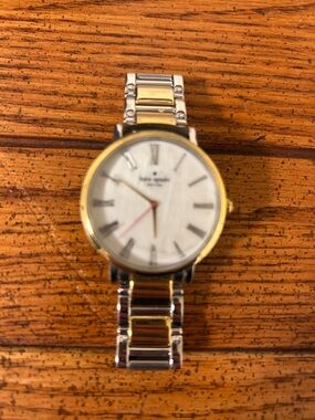Kate Spade Two-Tone Silver and Gold Round Face Wristwatch
